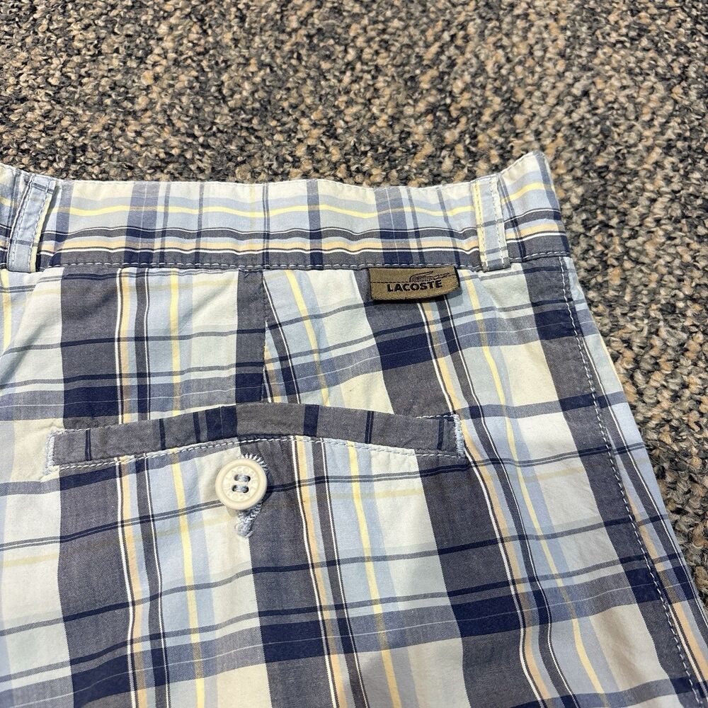 Lacoste Cotton Men's Golf Shorts Planos Blue Navy Size 44 ~34x10 Alligator - Picture 5 of 8